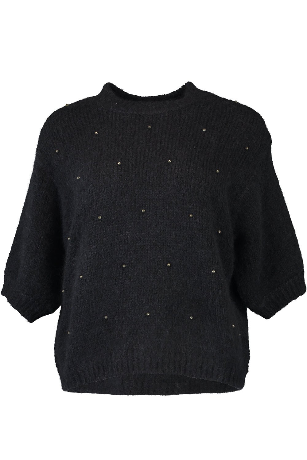 BRUNELLO CUCINELLI-Three Quarter Sleeve Embellished Sweater-