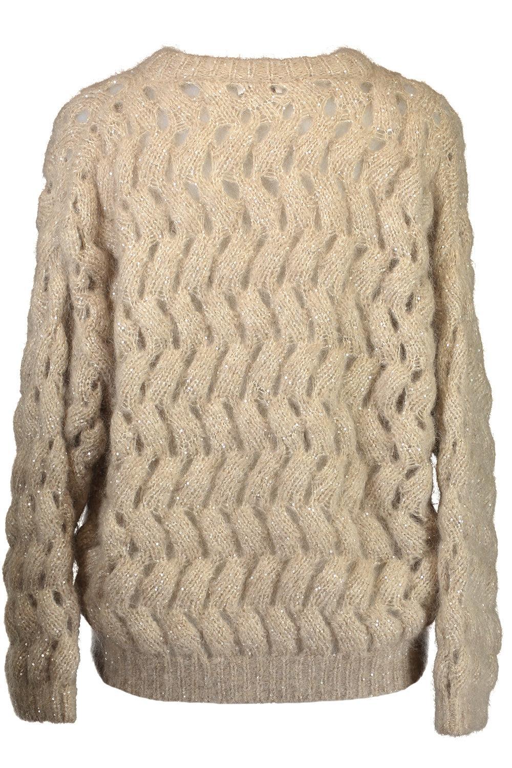 Dazzling Zigzag Cable Sweater-BROWN-XS-CLOTHINGTOPSWEATER-BRUNELLO CUCINELLI