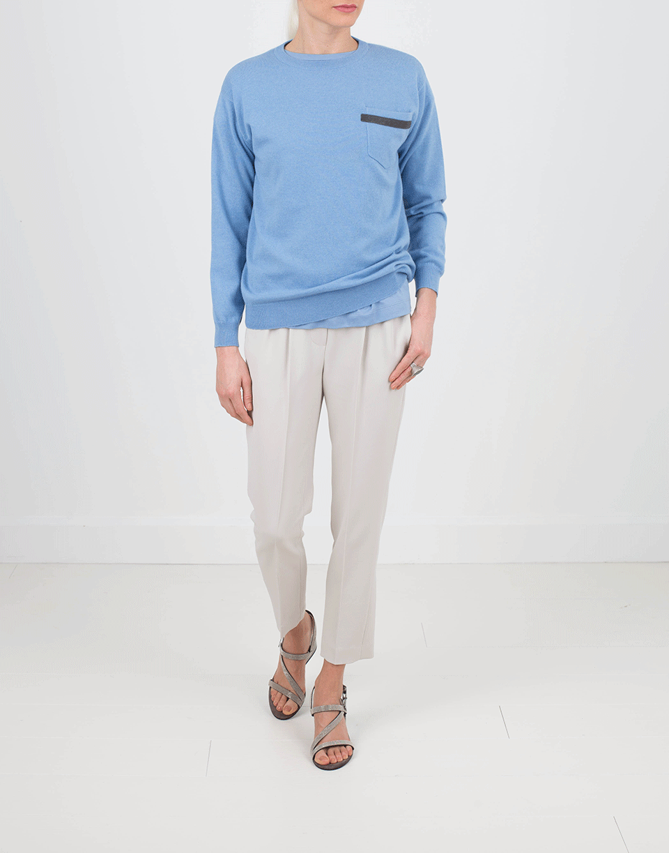 BRUNELLO CUCINELLI-Monili Stripe Pocket Pullover-