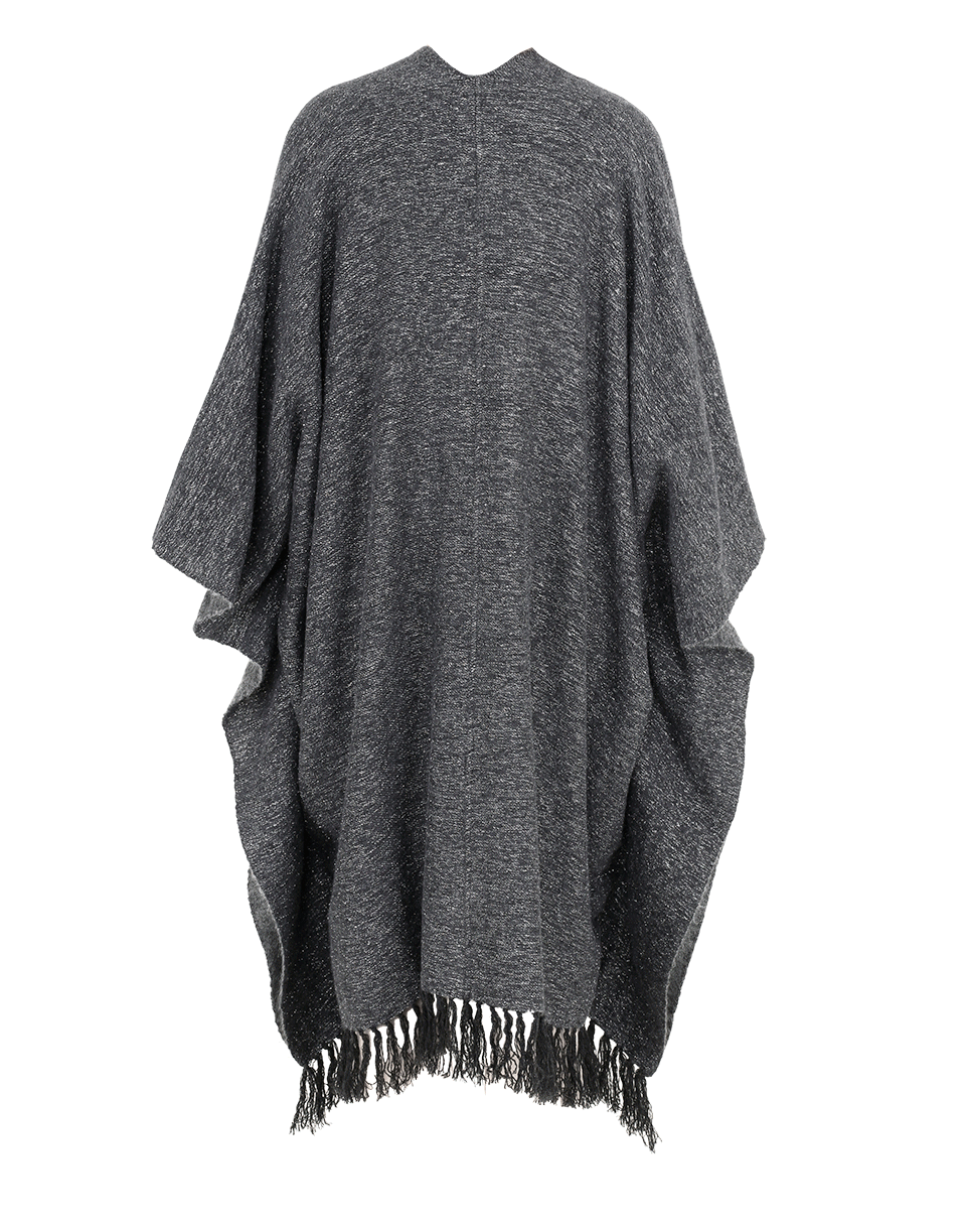 BRUNELLO CUCINELLI-Long Fringe Poncho-CHARCOAL
