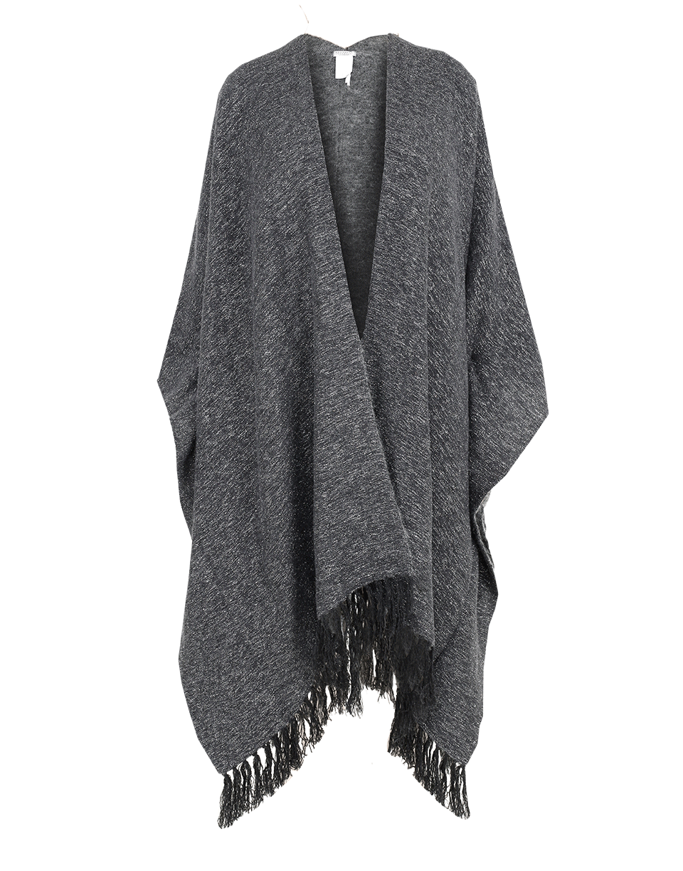 BRUNELLO CUCINELLI-Long Fringe Poncho-CHARCOAL