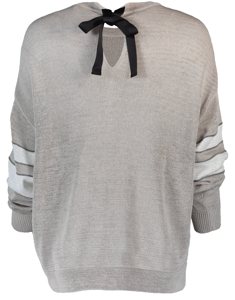 BRUNELLO CUCINELLI-Grosgrain Tie Pullover-