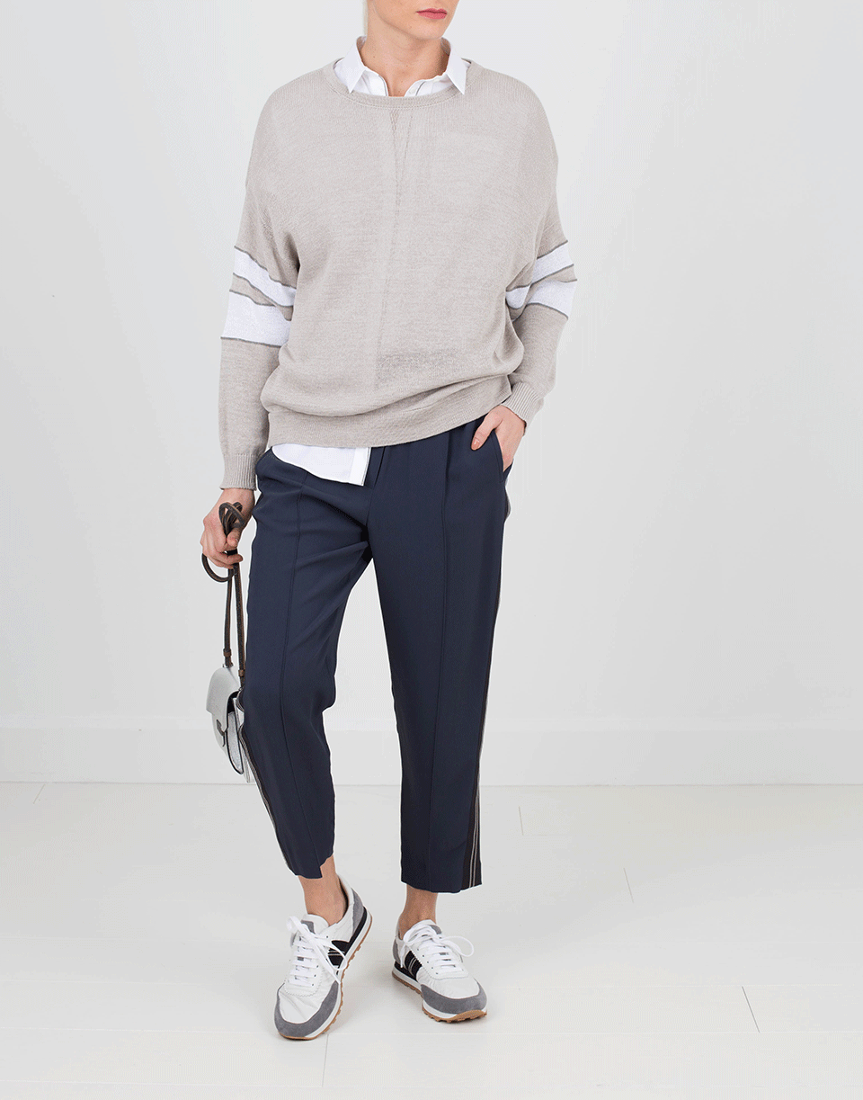 BRUNELLO CUCINELLI-Grosgrain Tie Pullover-