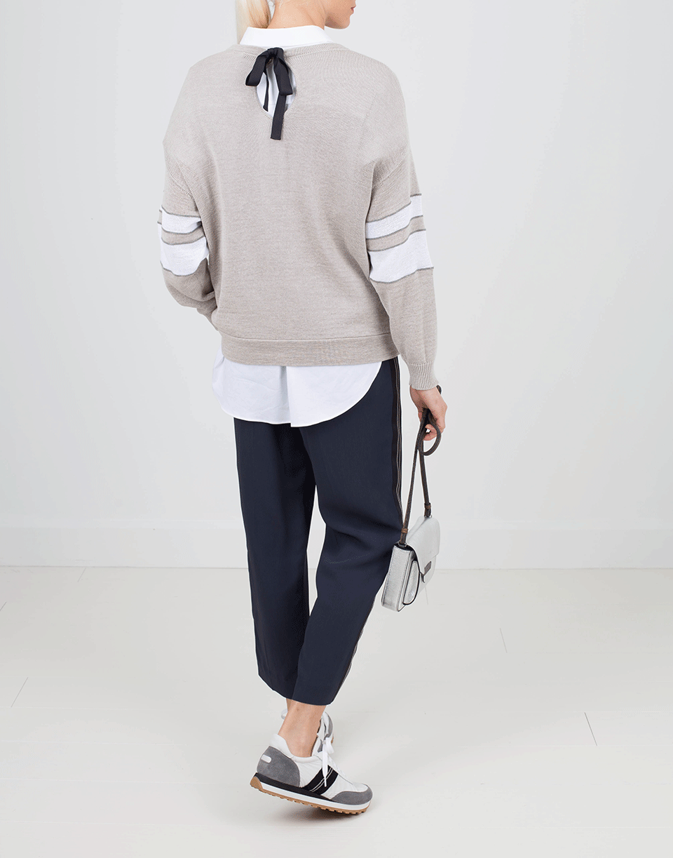 BRUNELLO CUCINELLI-Grosgrain Tie Pullover-
