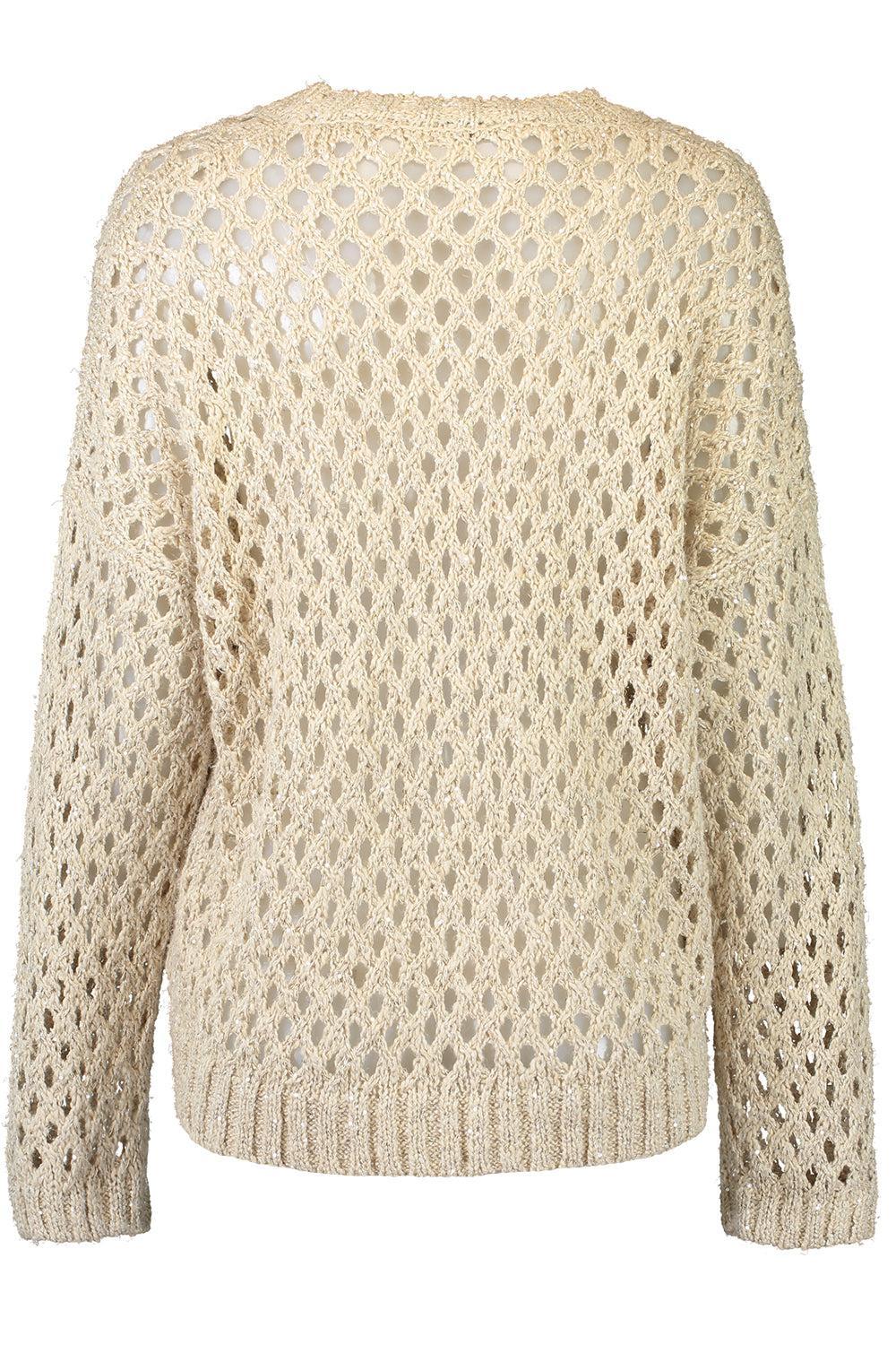 Pailette V-Neck Sweater-CREAM-XS-CLOTHINGTOPSWEATER-BRUNELLO CUCINELLI