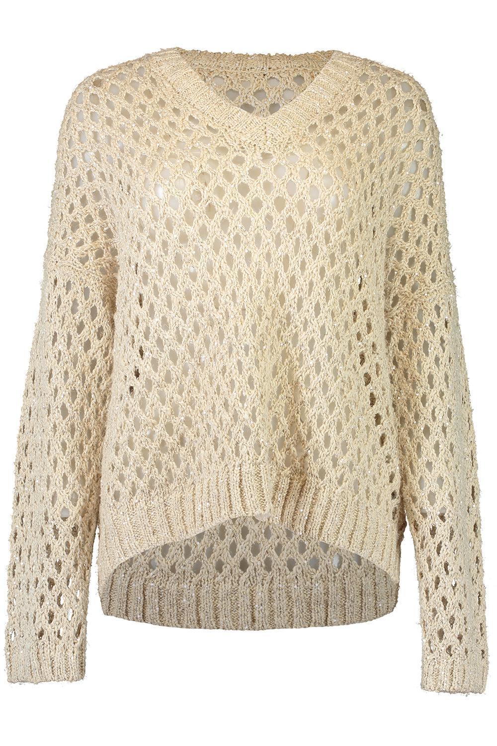 Pailette V-Neck Sweater