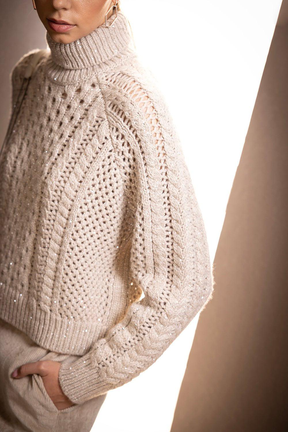 BRUNELLO CUCINELLI-Micro Paillette Turtleneck-