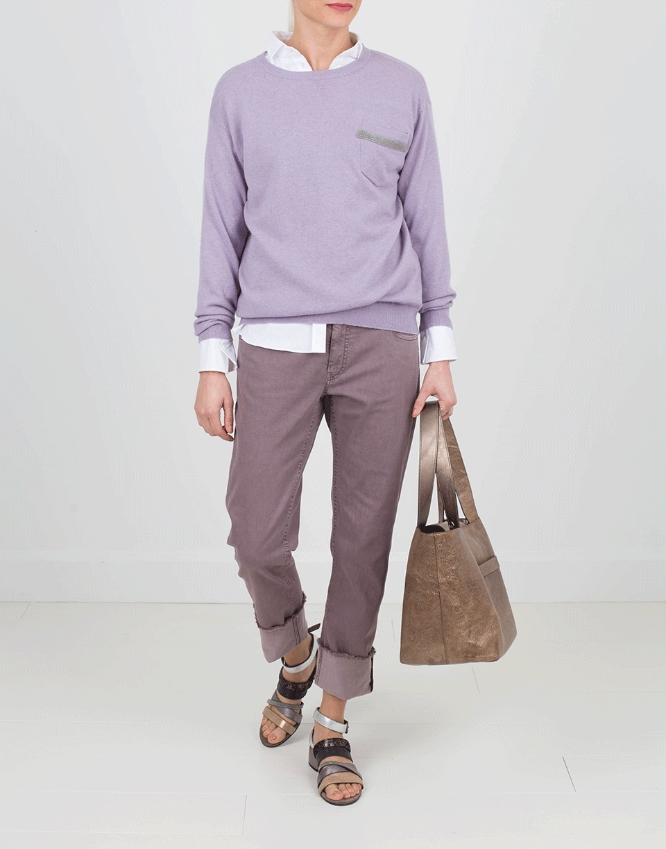 BRUNELLO CUCINELLI-Monili Striped Pocket Pullover-