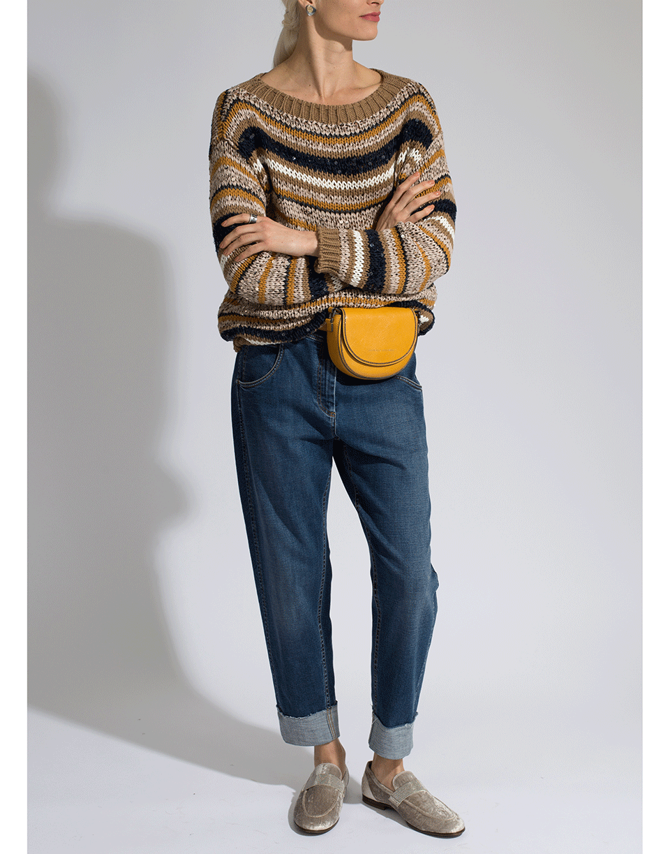 BRUNELLO CUCINELLI-Knit Striped Sweater-