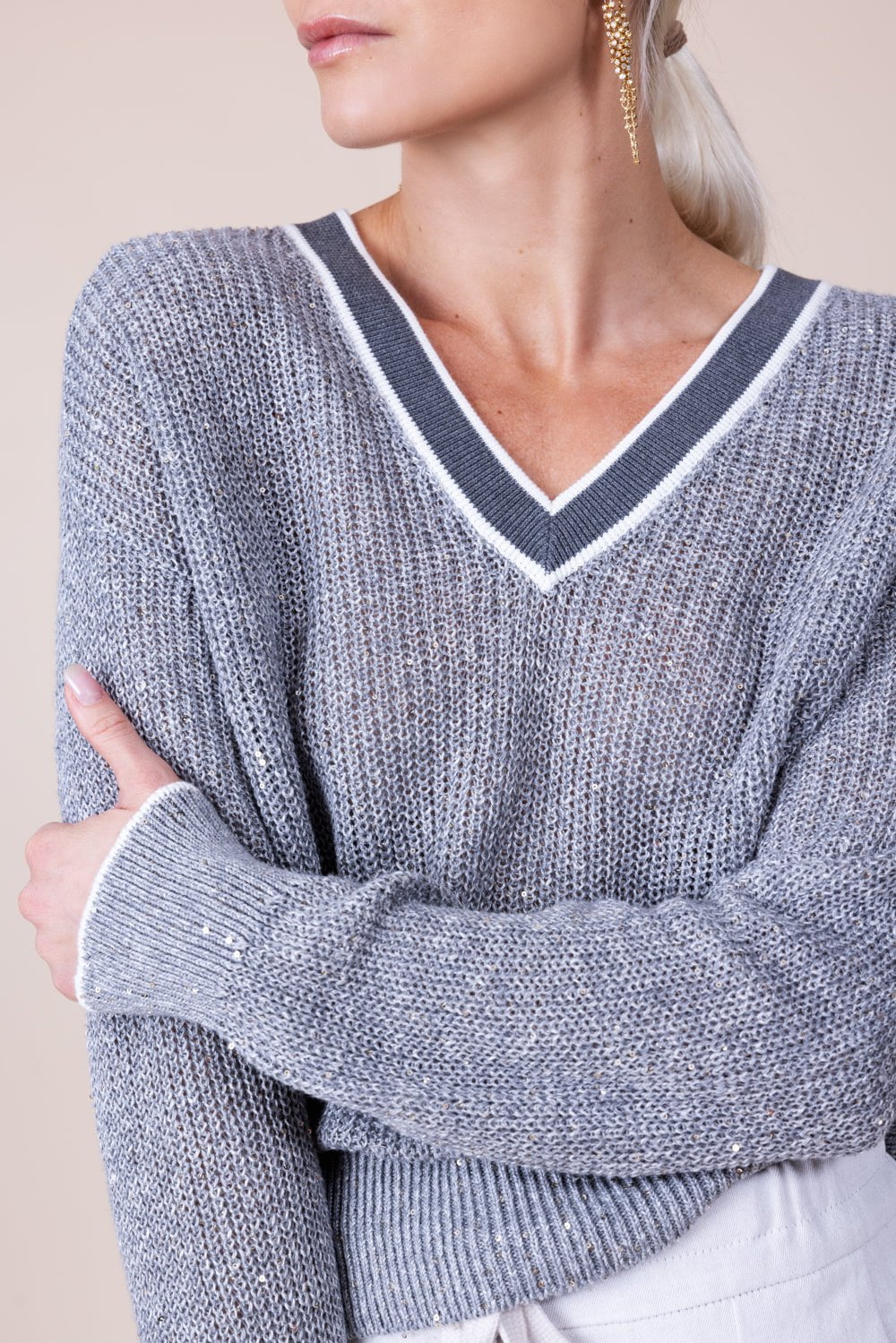 BRUNELLO CUCINELLI-English Rib Dazzling Active Sweater-