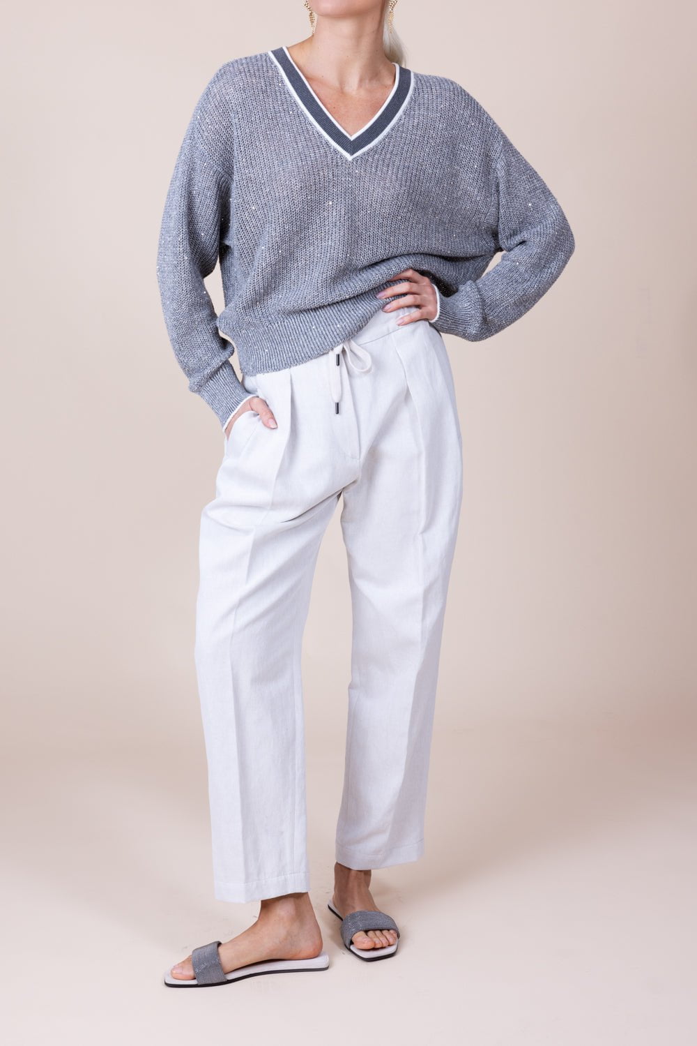 BRUNELLO CUCINELLI-English Rib Dazzling Active Sweater-