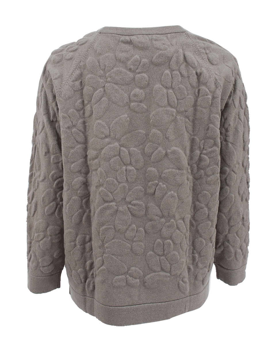 BRUNELLO CUCINELLI-Long Sleeve Flower Embossed Pullover-
