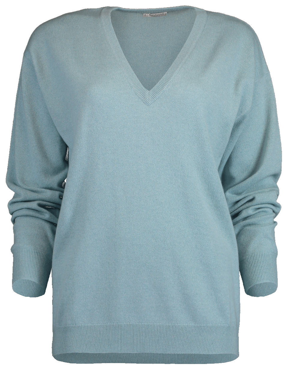 BRUNELLO CUCINELLI-Cashmere Boyfriend V-Neck Sweater-