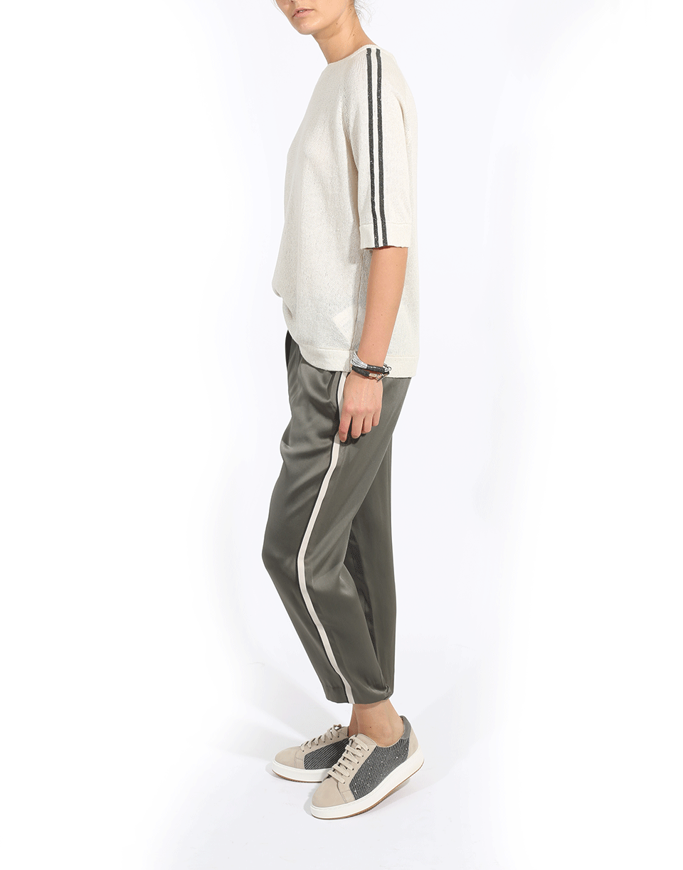 BRUNELLO CUCINELLI-Boatneck Monili Stripe Pullover-