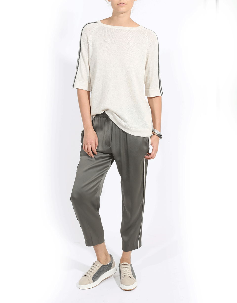 BRUNELLO CUCINELLI-Boatneck Monili Stripe Pullover-