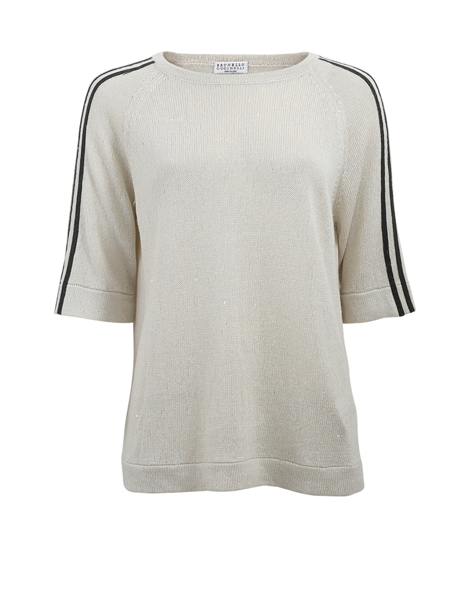 BRUNELLO CUCINELLI-Boatneck Monili Stripe Pullover-