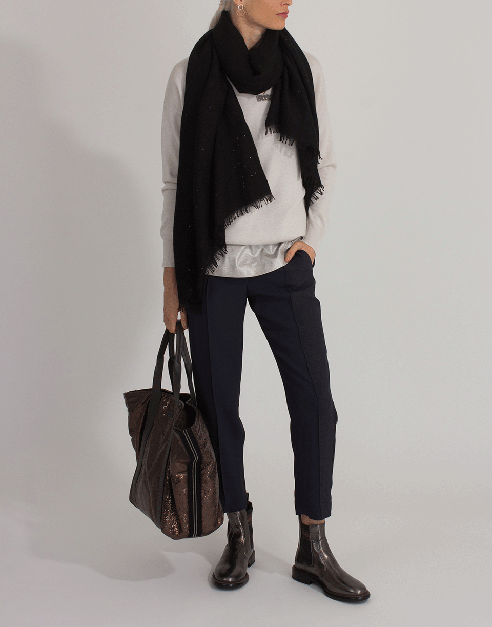 BRUNELLO CUCINELLI-Oversize Monili Detail Sweater-OAT