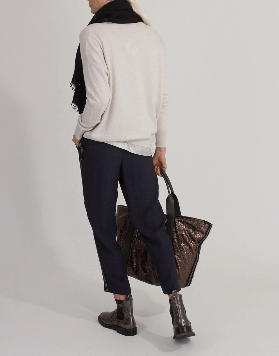 BRUNELLO CUCINELLI-Oversize Monili Detail Sweater-OAT