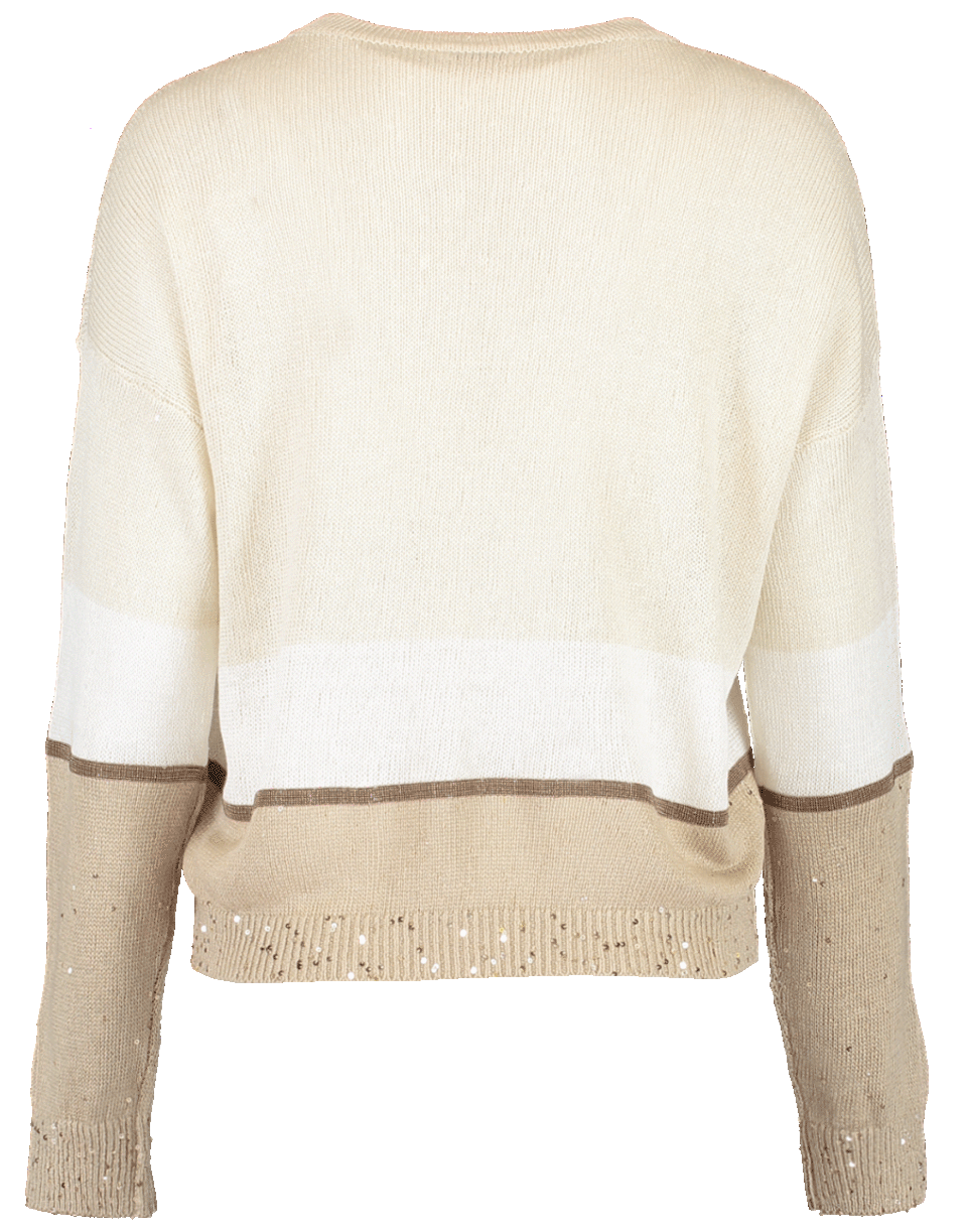 BRUNELLO CUCINELLI-Linen Silk 3 Stripe Monili Knit-