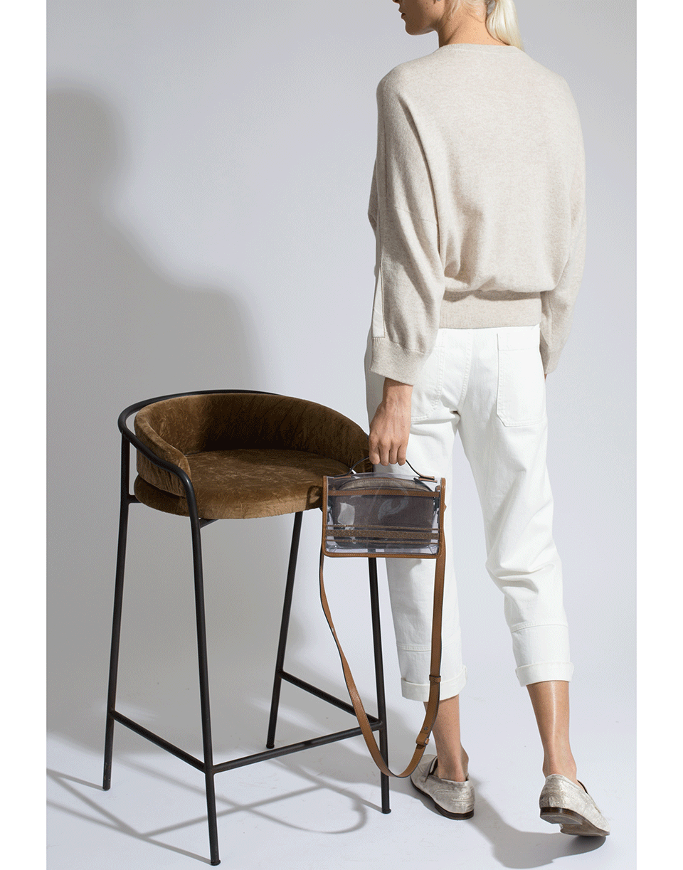 BRUNELLO CUCINELLI-Cashmere Satin Stripe Sweater-