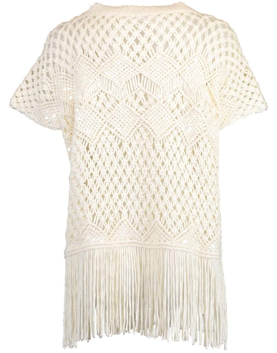 BRUNELLO CUCINELLI-Open Knit Fringe Poncho-