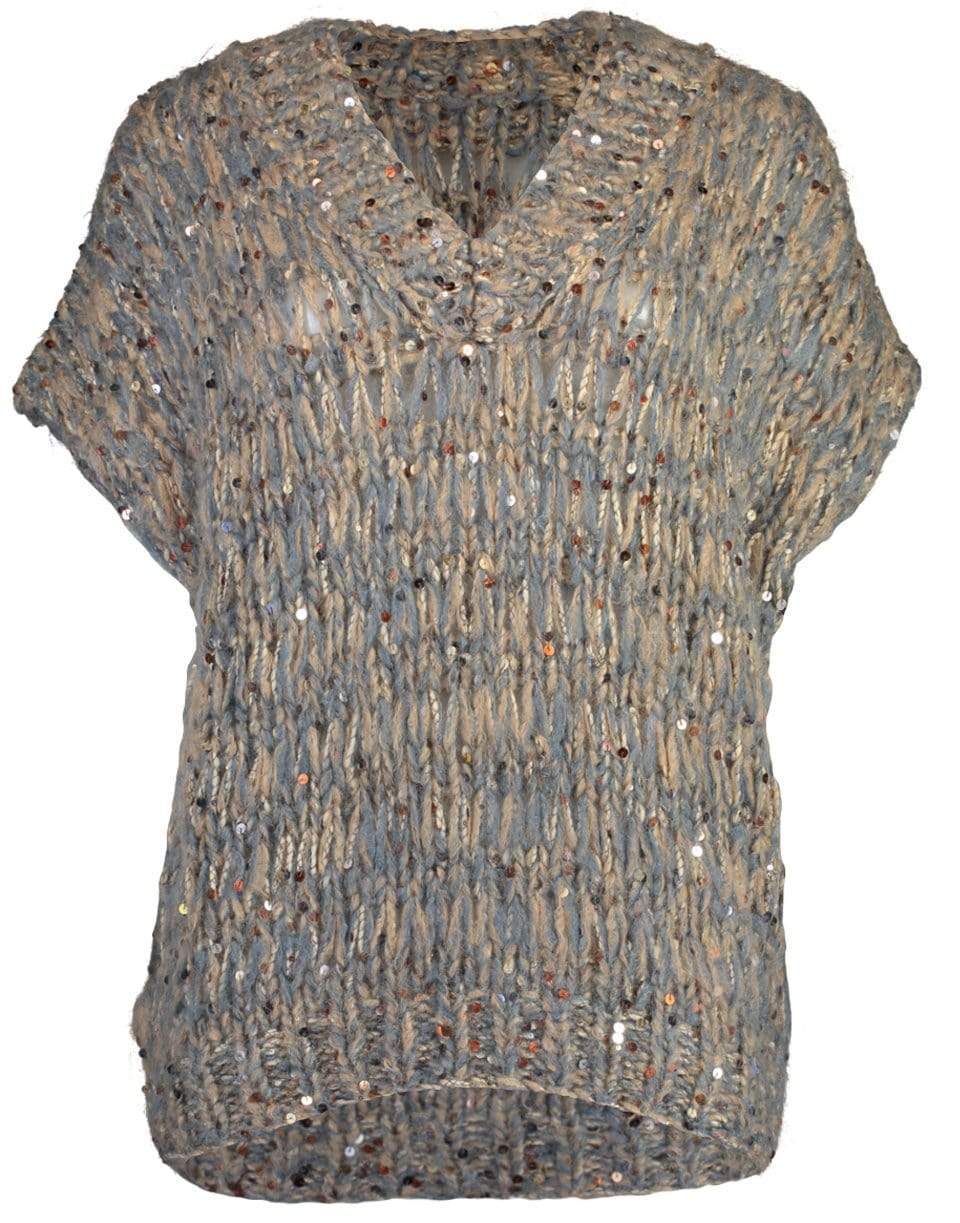 BRUNELLO CUCINELLI-Mohair Short Sleeve Pullover Top-