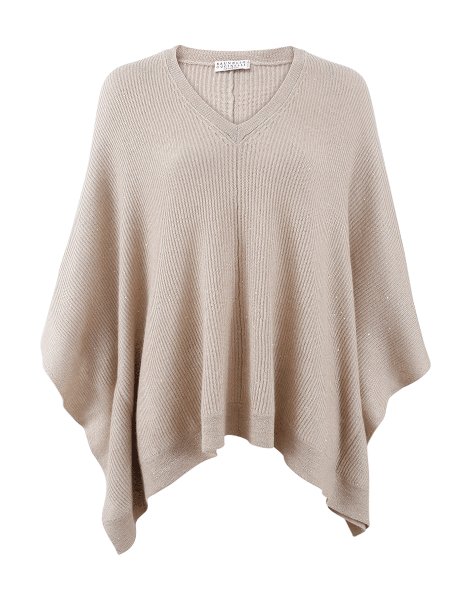 BRUNELLO CUCINELLI-Ribbed Pailette Poncho-