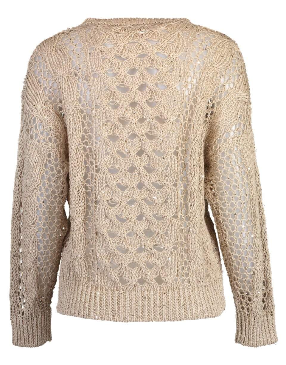 BRUNELLO CUCINELLI-Loose Gauge Crochet Pailette Knit Jumper-