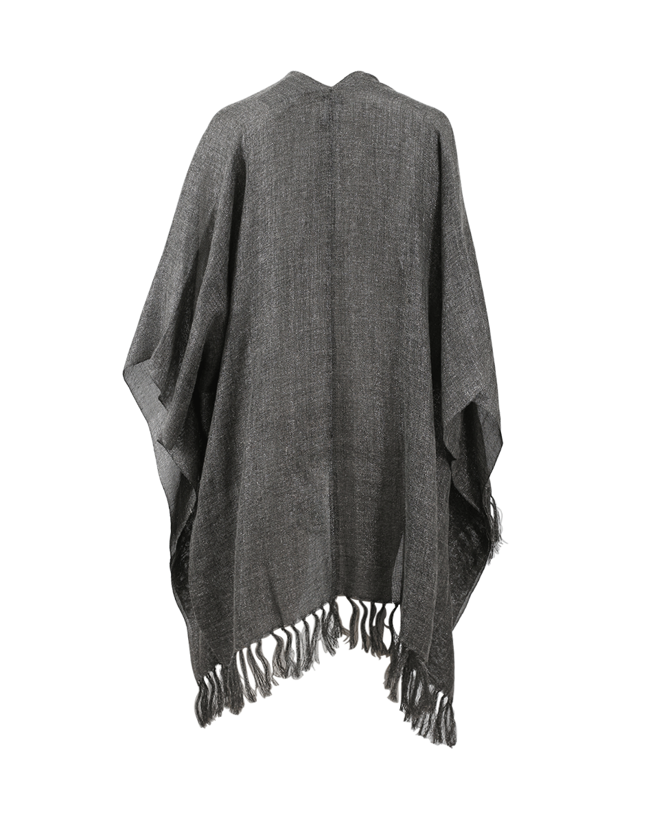 BRUNELLO CUCINELLI-Fringed Poncho-SILVER