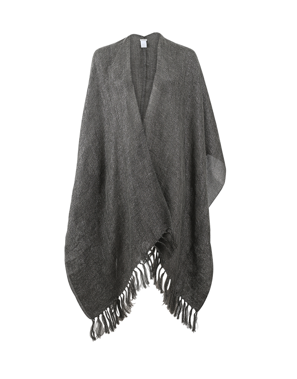 BRUNELLO CUCINELLI-Fringed Poncho-SILVER