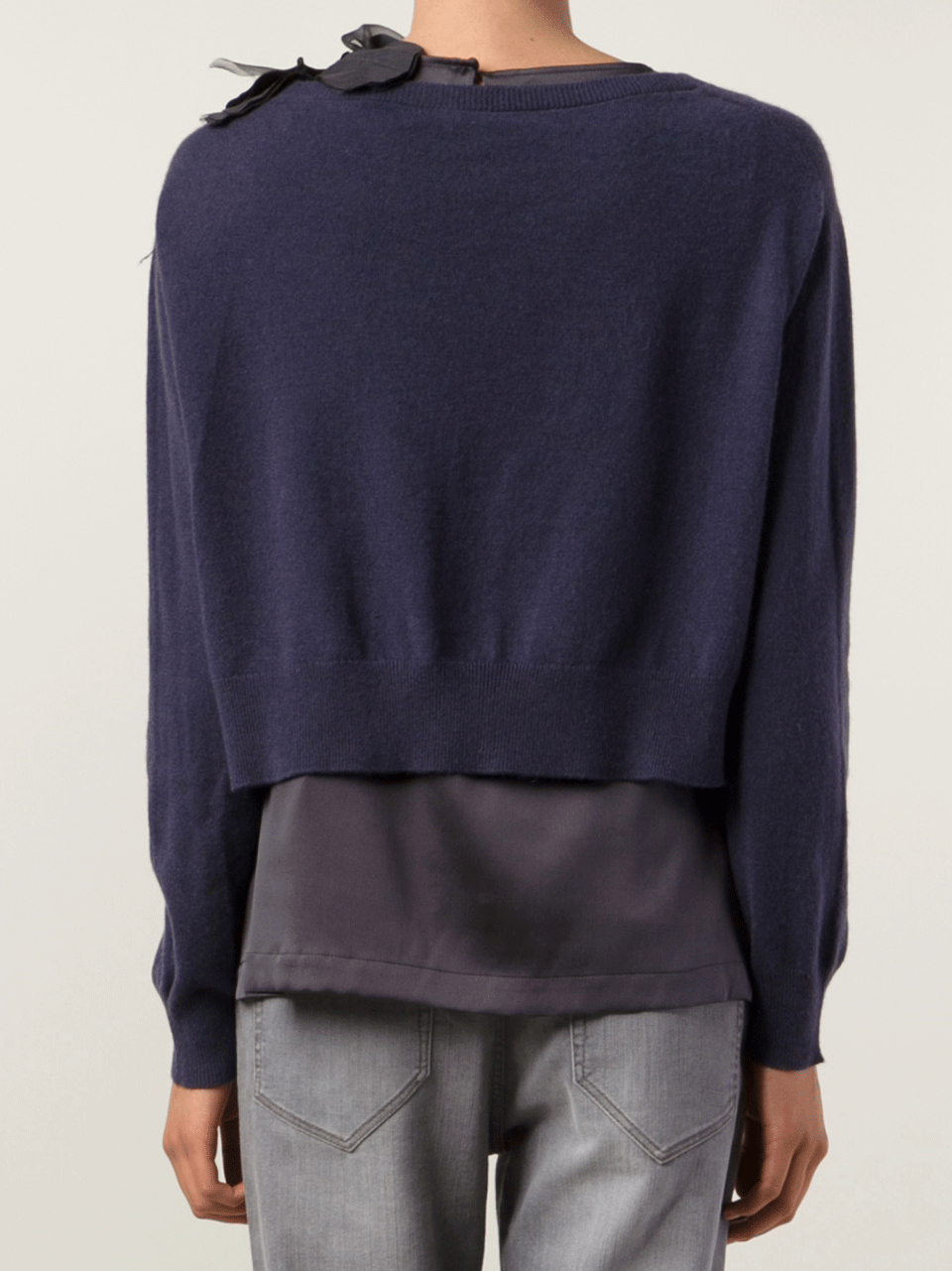BRUNELLO CUCINELLI-Pullover With Silk Petal Tank-