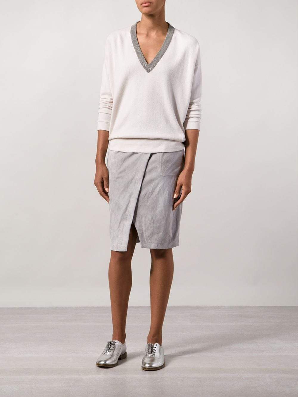 BRUNELLO CUCINELLI-Monili V-Neck Pullover-