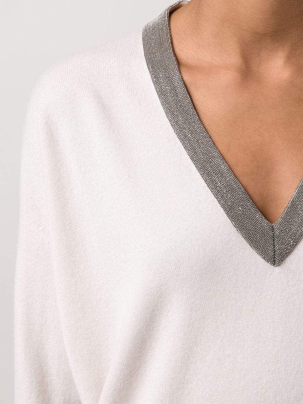 BRUNELLO CUCINELLI-Monili V-Neck Pullover-
