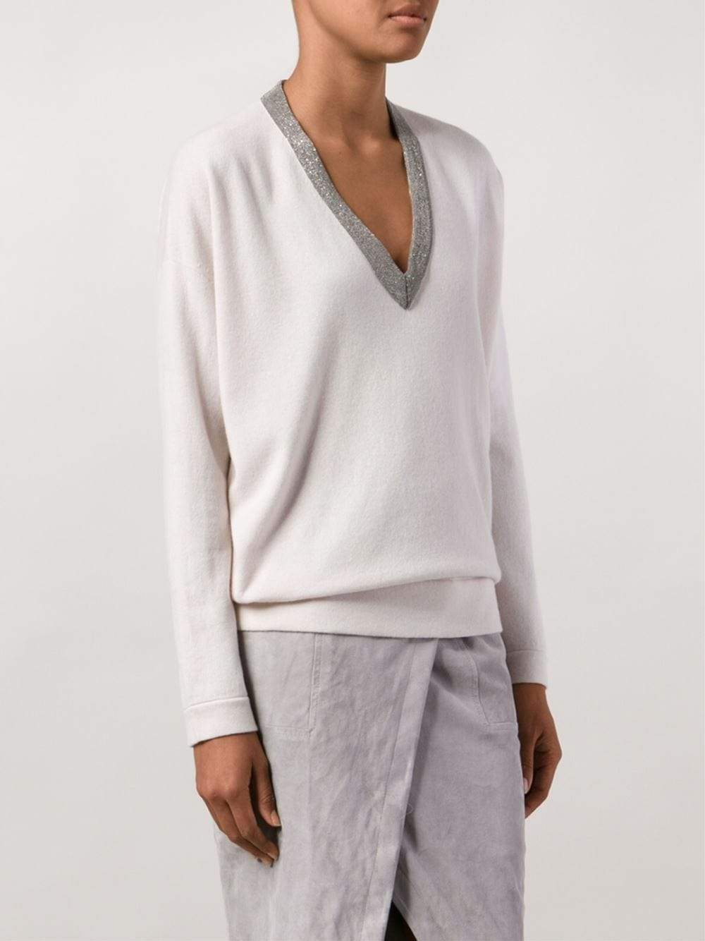 BRUNELLO CUCINELLI-Monili V-Neck Pullover-