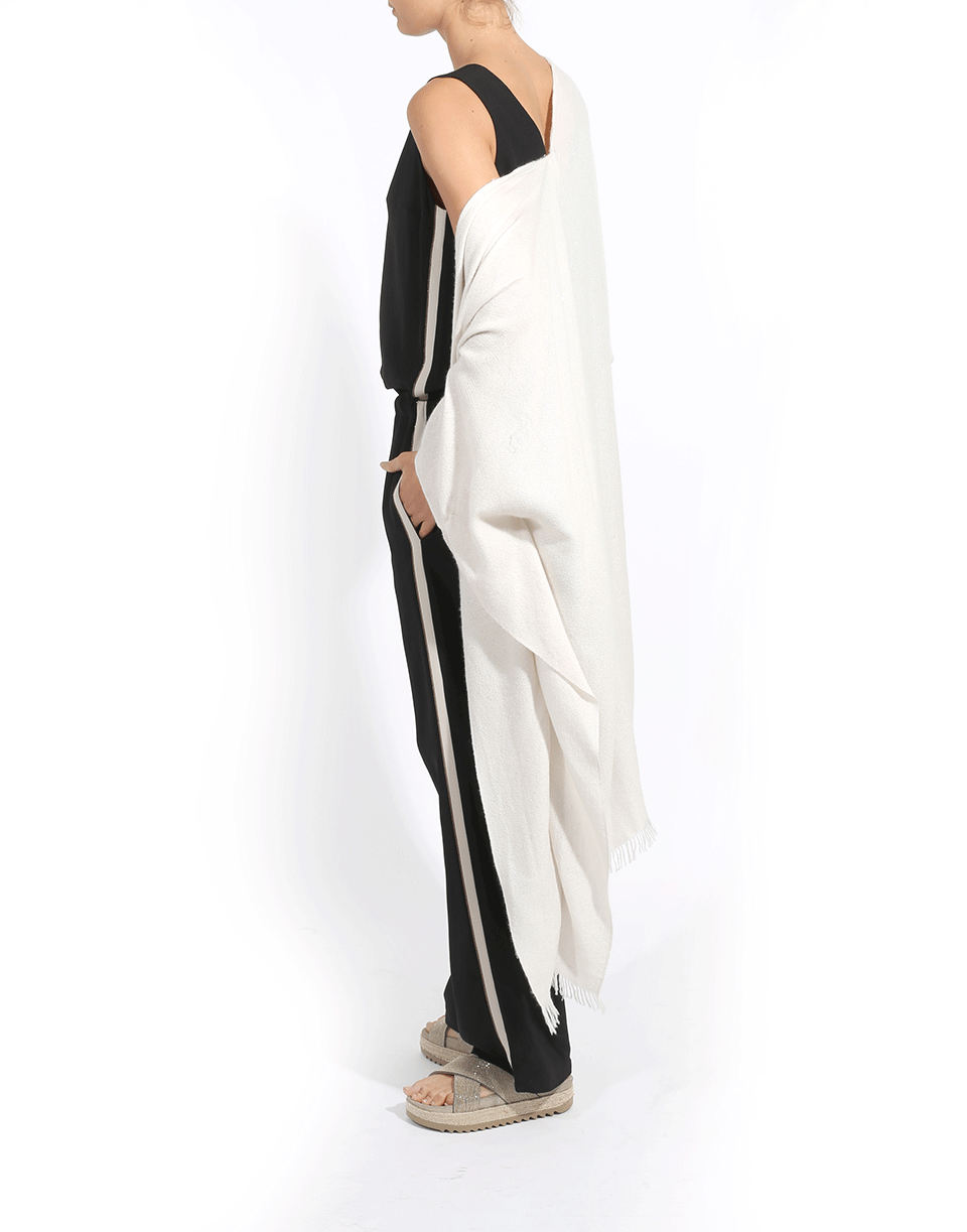 BRUNELLO CUCINELLI-Long Fringed Poncho-VANILLA