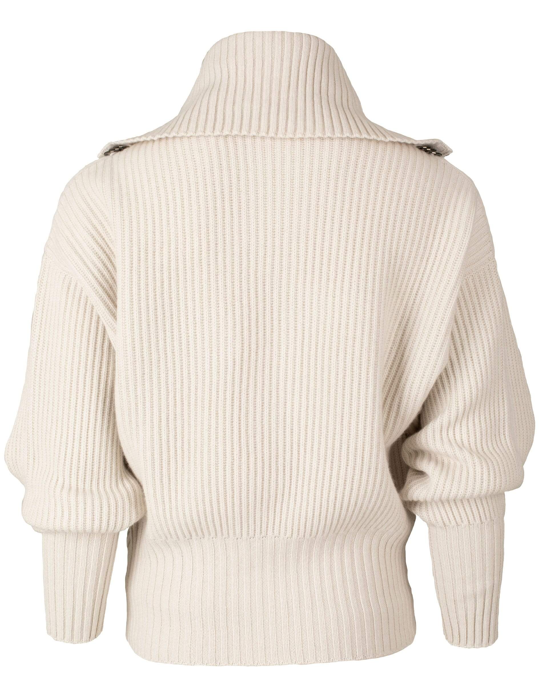 BRUNELLO CUCINELLI-Cashmere D-Ring Ribbed Front Zip Sweater-