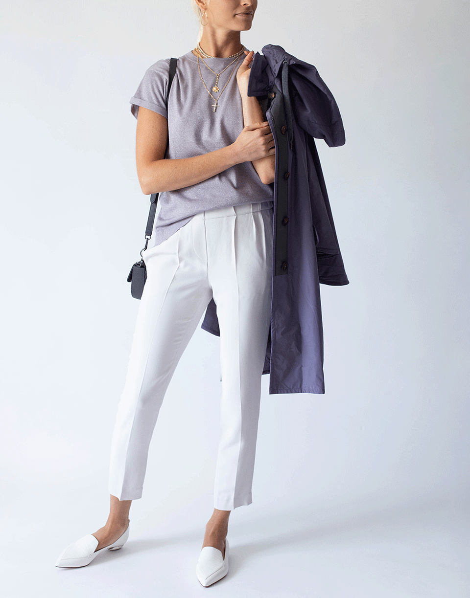 BRUNELLO CUCINELLI-Wisteria Short Sleeve Cashmere Silk Lurex Top-