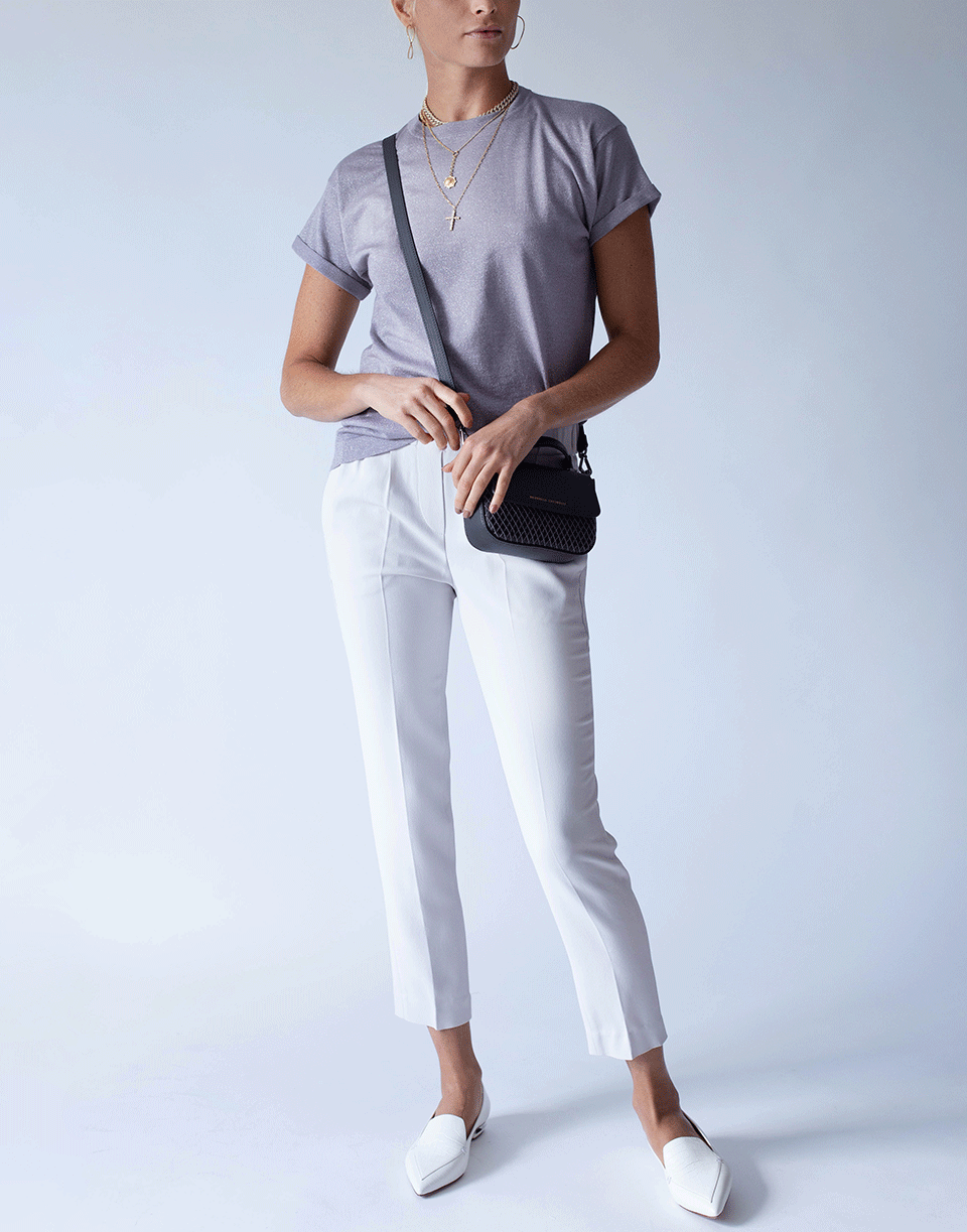 BRUNELLO CUCINELLI-Wisteria Short Sleeve Cashmere Silk Lurex Top-