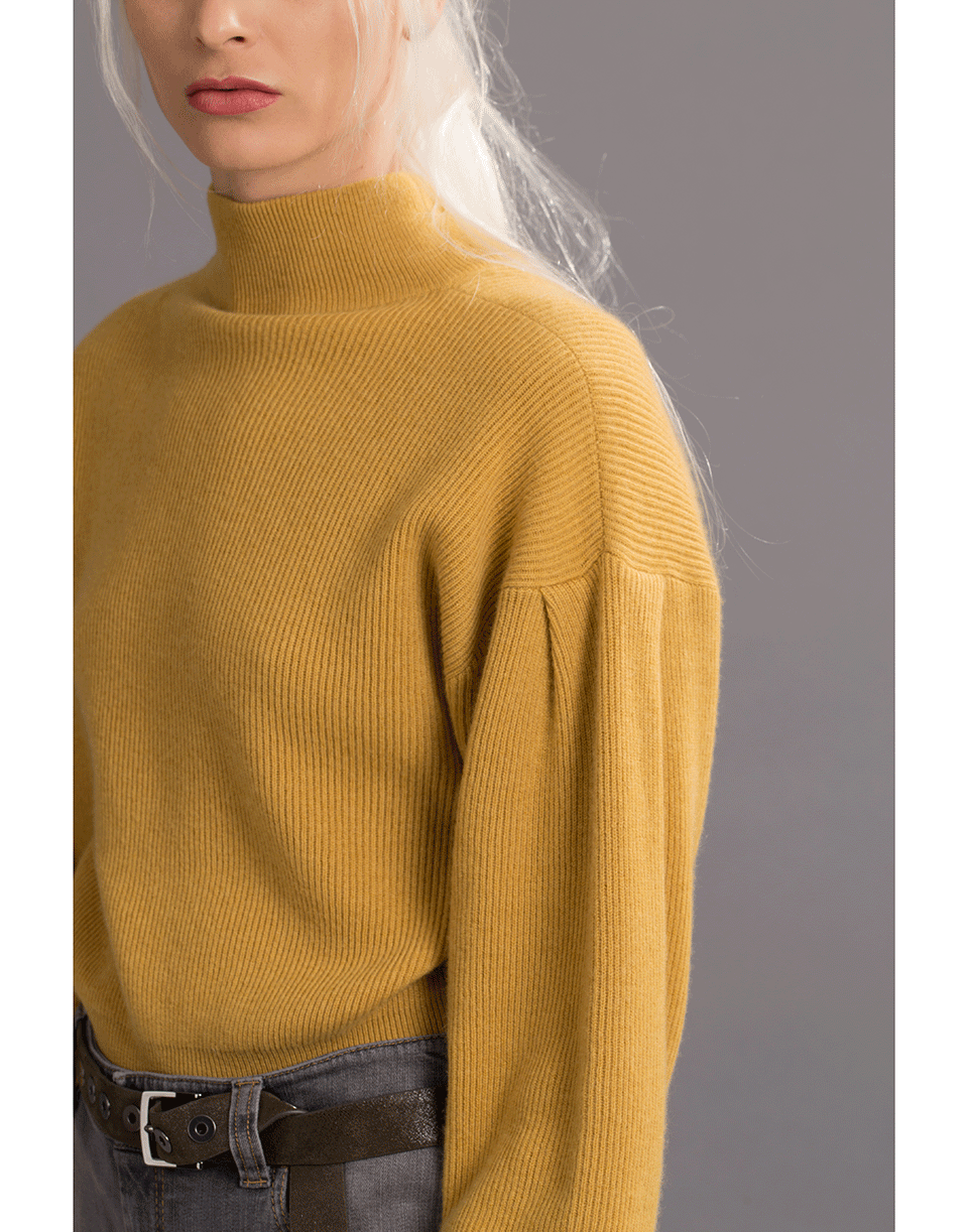BRUNELLO CUCINELLI-Ribbed Cashmere Mock Neck Pullover-