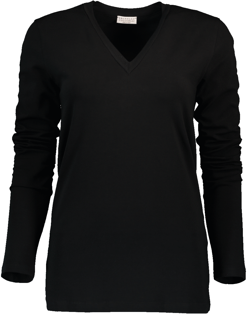 BRUNELLO CUCINELLI-Jersey Tee-BLACK