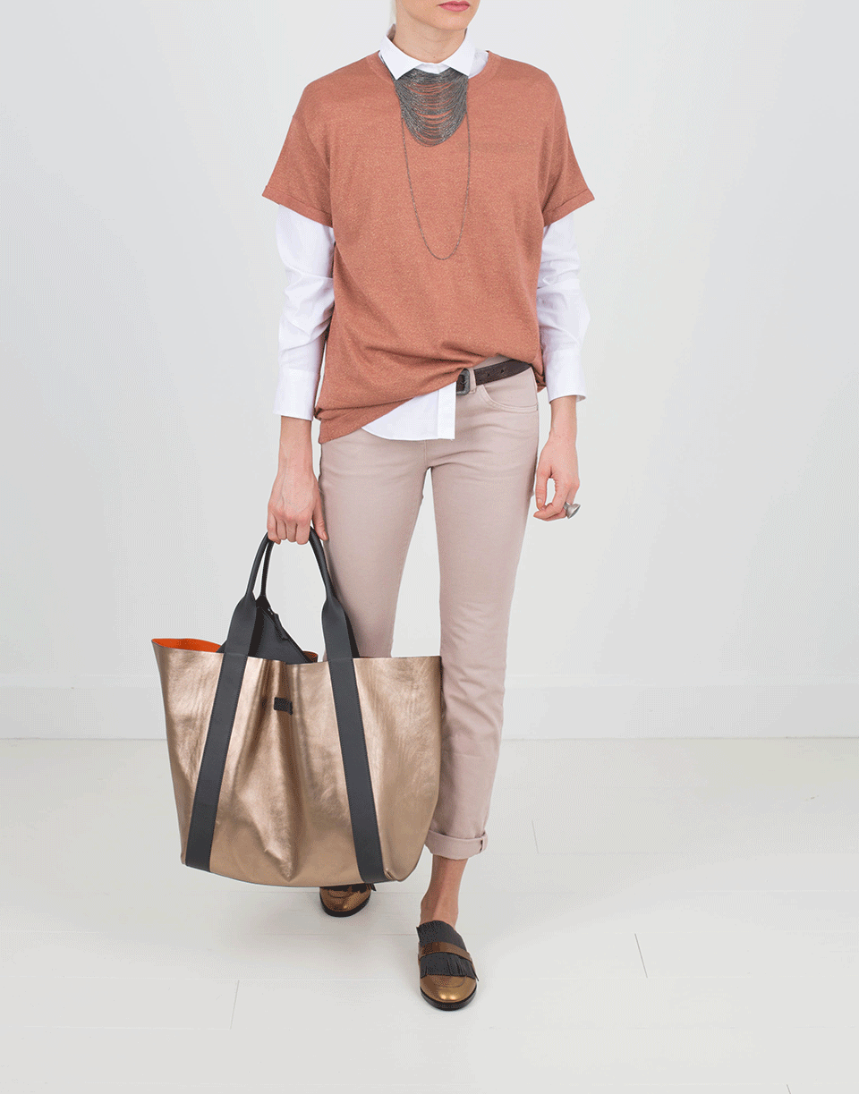 BRUNELLO CUCINELLI-Rolled Sleeve Tee-