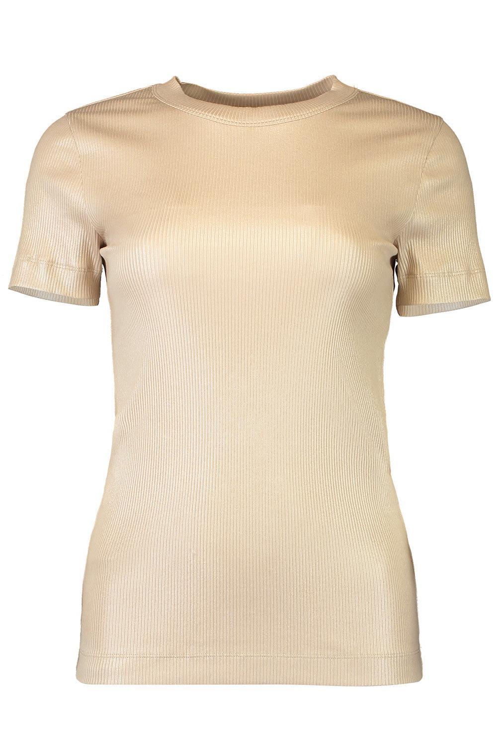 Foiled Ribbed T-Shirt-GOLD-XS-CLOTHINGTOPT-SHIRT-BRUNELLO CUCINELLI