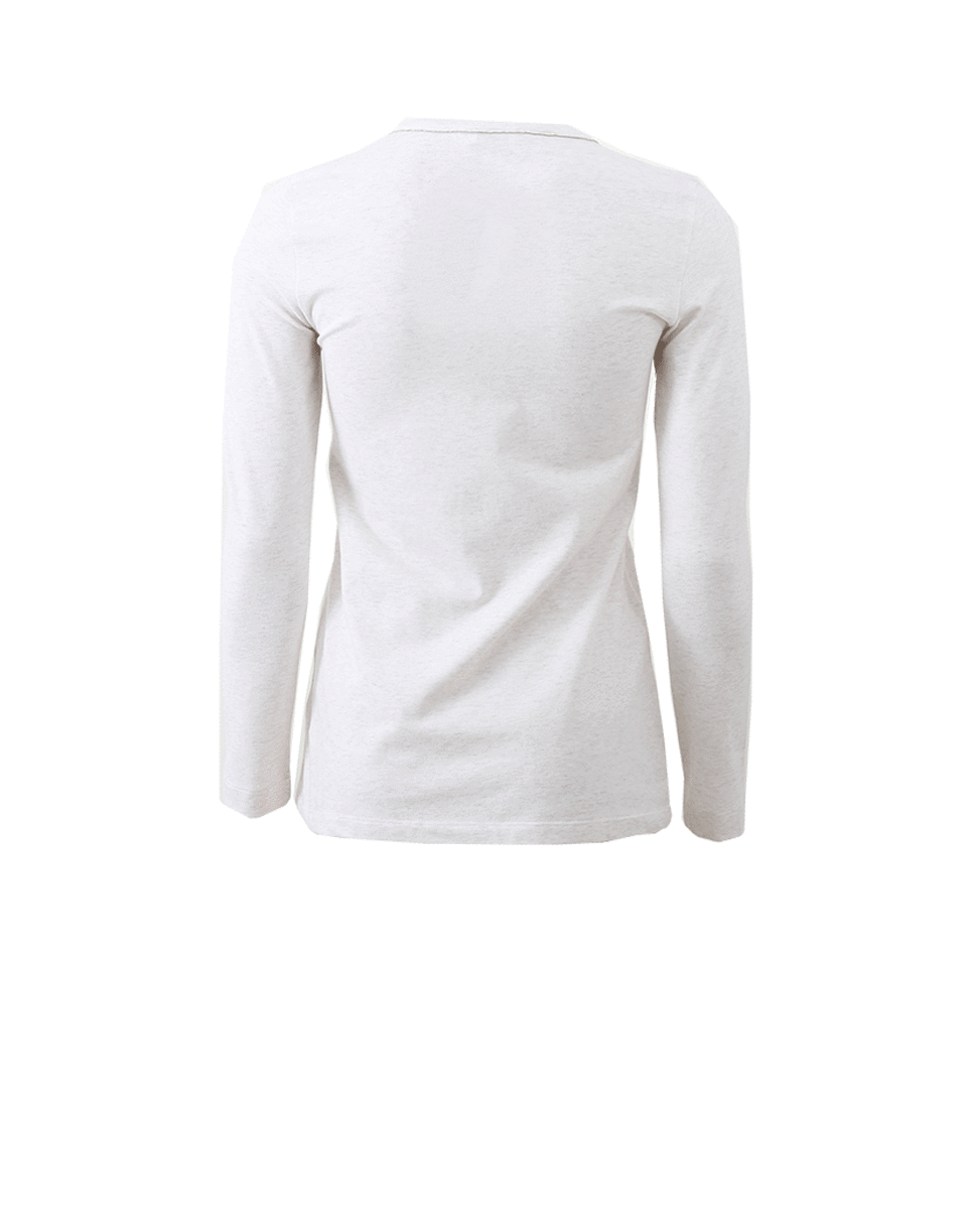BRUNELLO CUCINELLI-Long-Sleeve Monili Trim Tee-