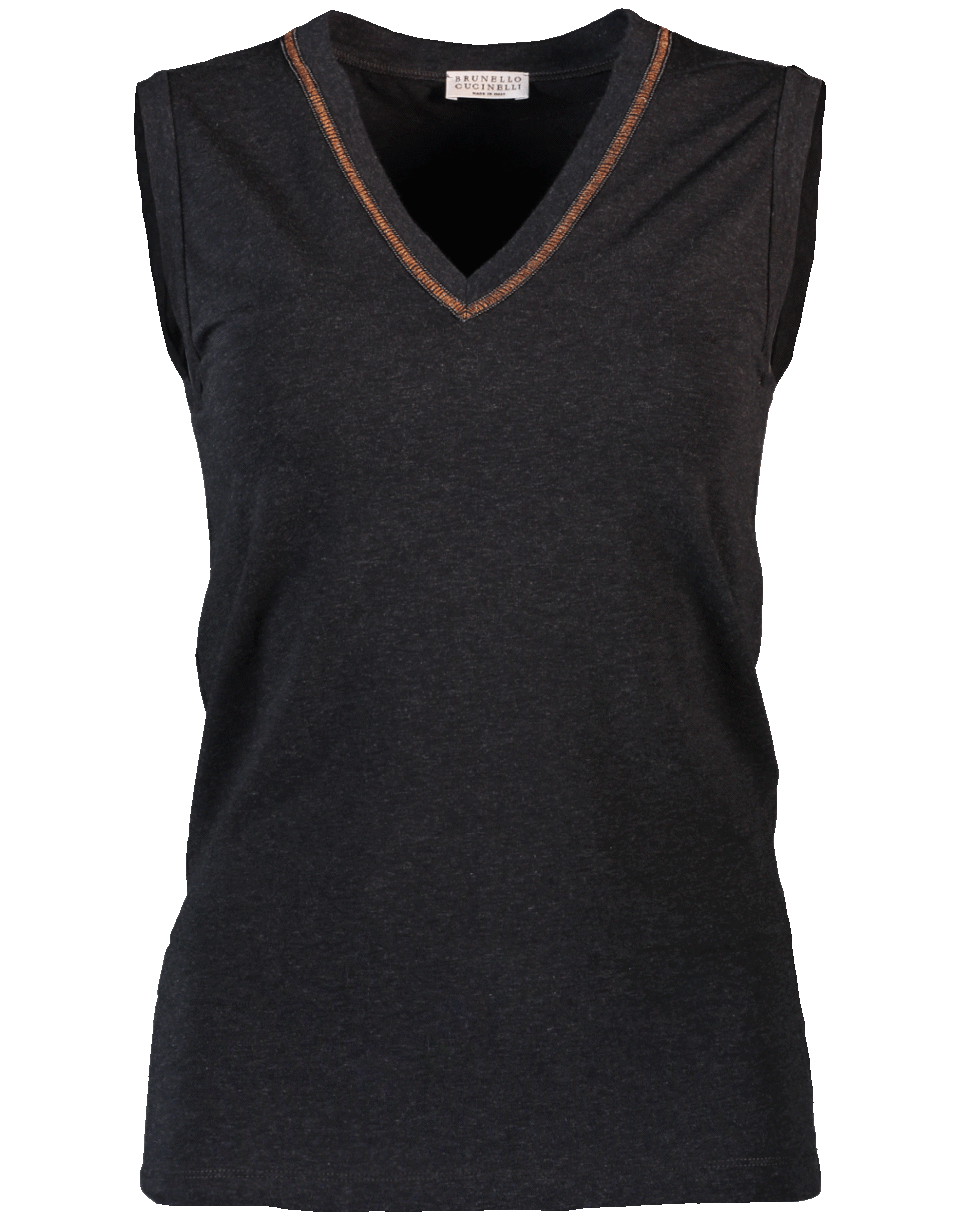 BRUNELLO CUCINELLI-Flat Lurex Stitch Tank-
