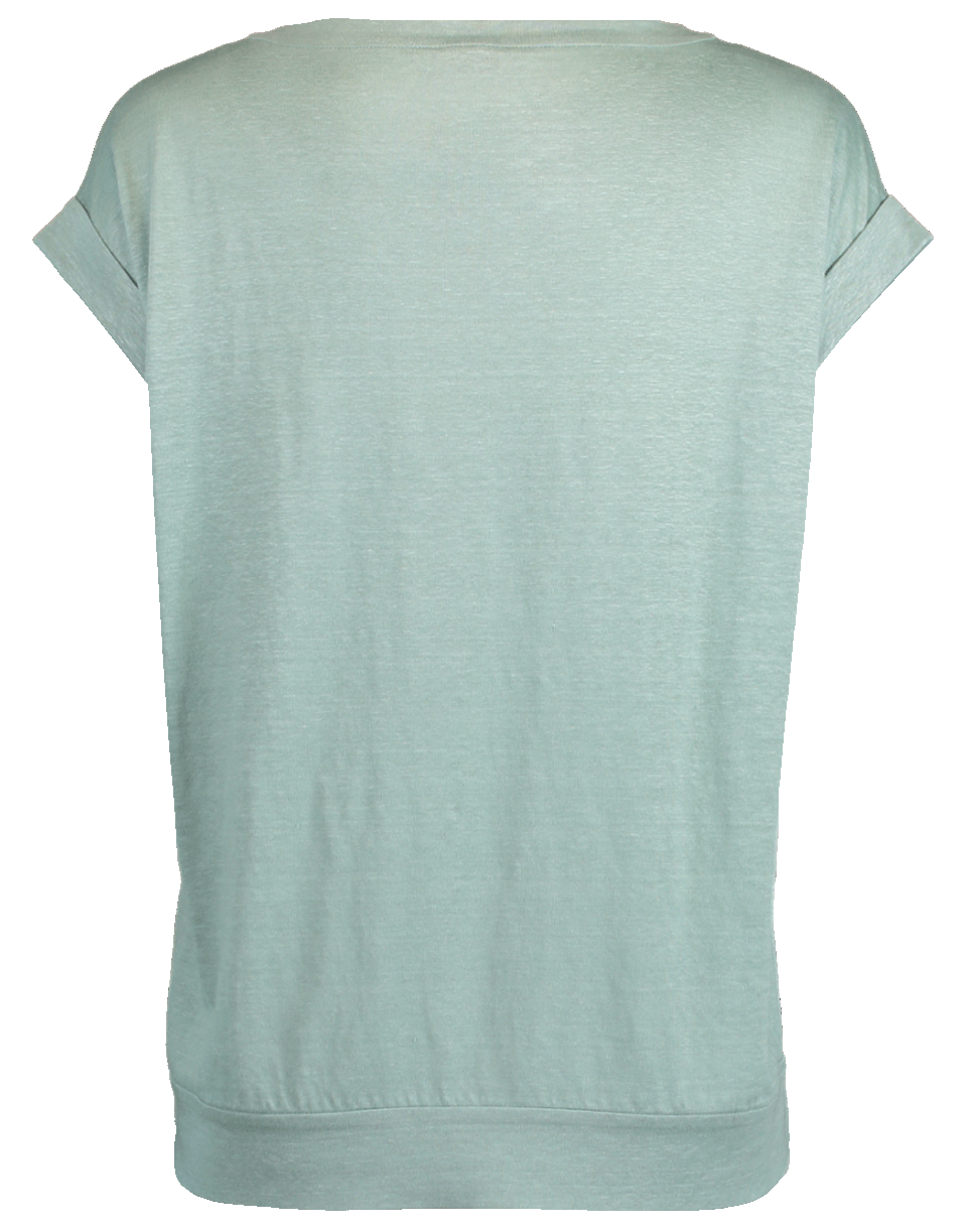 BRUNELLO CUCINELLI-Linen Monilli Trim Pocket Tee-