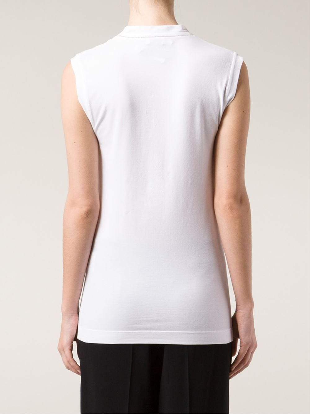BRUNELLO CUCINELLI-V-Neck Tank With Monili Trim-