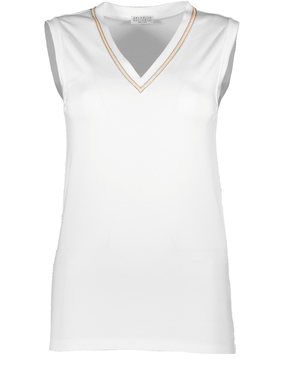 BRUNELLO CUCINELLI-Flat Lurex Stitch T-Shirt-