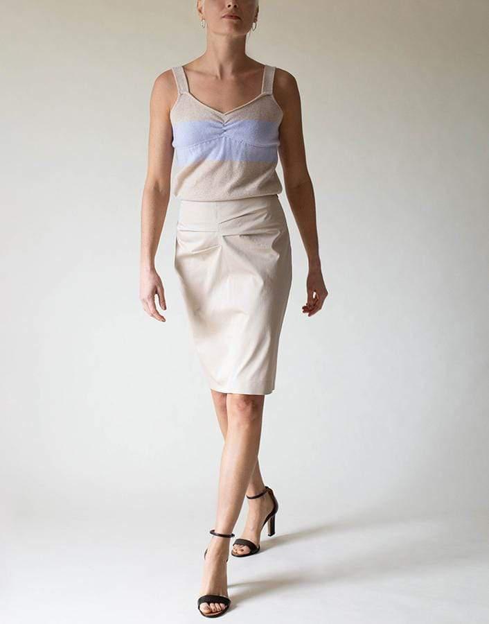 BRUNELLO CUCINELLI-Striped Cashmere Empire Camisole-BEIGE