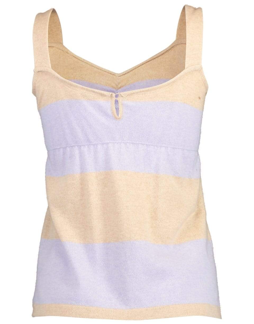 BRUNELLO CUCINELLI-Striped Cashmere Empire Camisole-BEIGE
