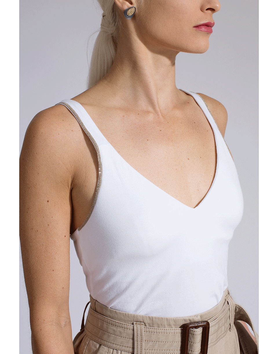 BRUNELLO CUCINELLI-Molded Cup Monili Strap Tank Top-